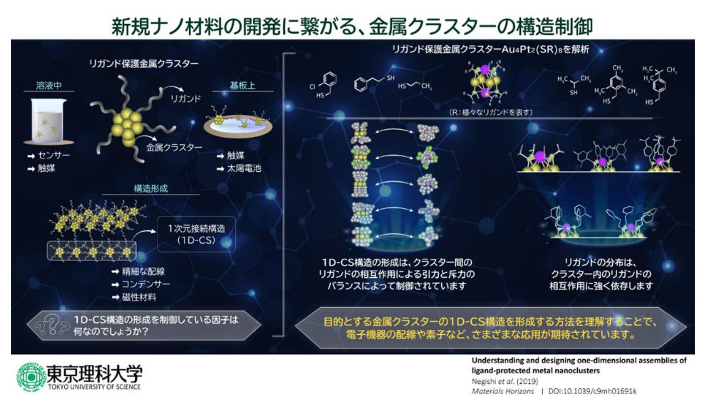 根岸 雄一教授らがナノサイズの 数珠繋ぎ 構造の形成に成功 金属クラスターを素材とした多様なナノ材料の開発に期待